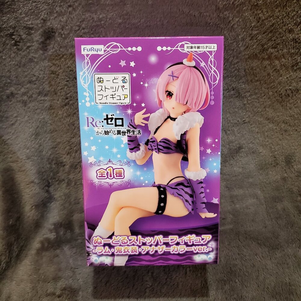 FuRyu Ram Noodle Stopper Figure Purple Version Minor Corner Bend - See photos